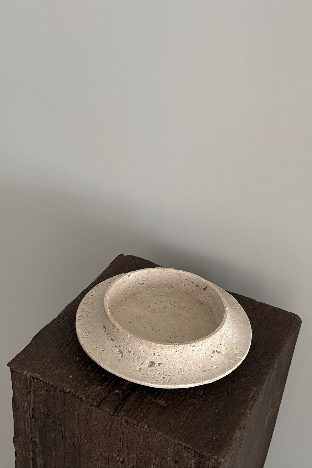 Curved Travertine Bowl