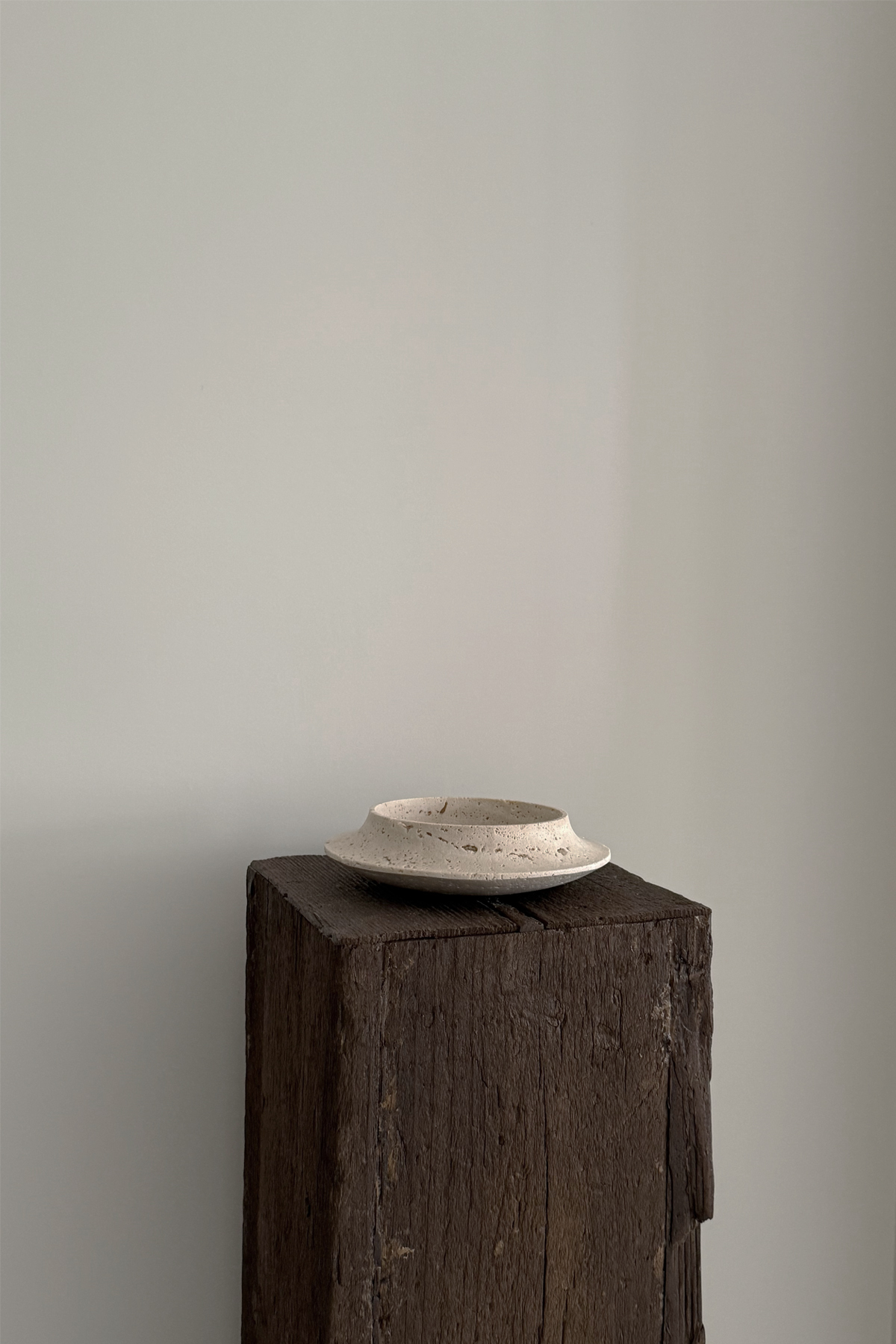 Curved Travertine Bowl