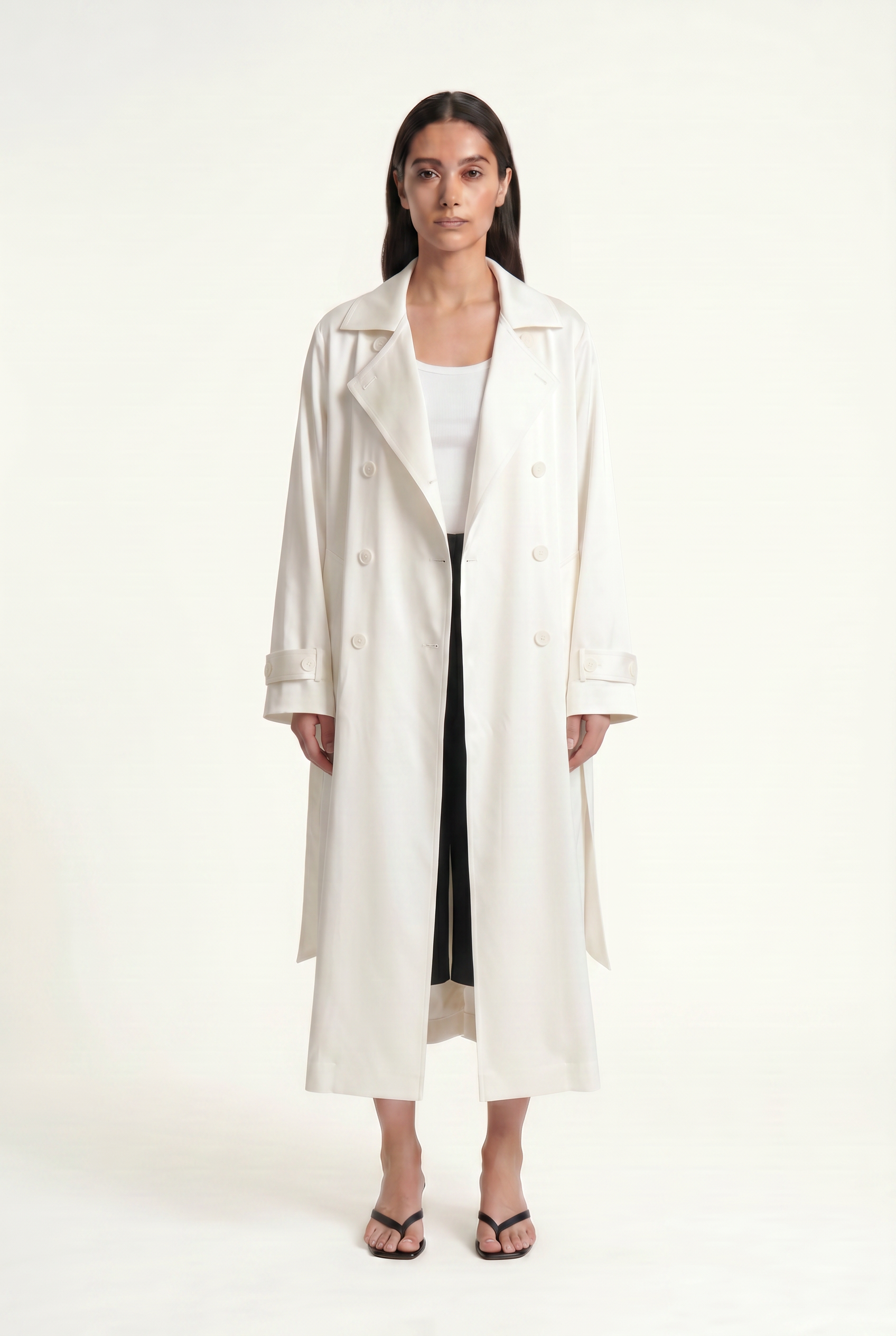 The Satin Drape Trench Coat