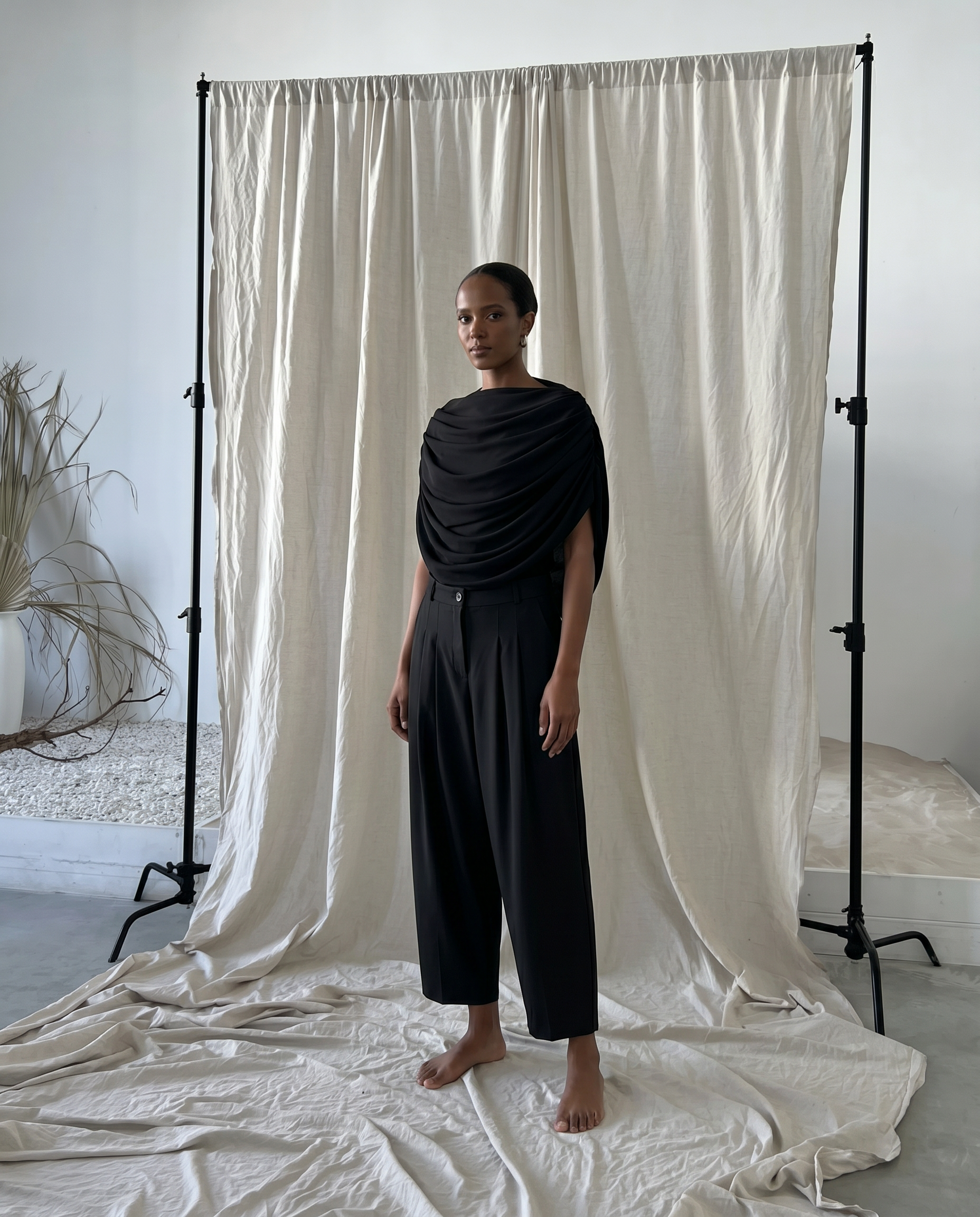 Midnight Drape Cape Top