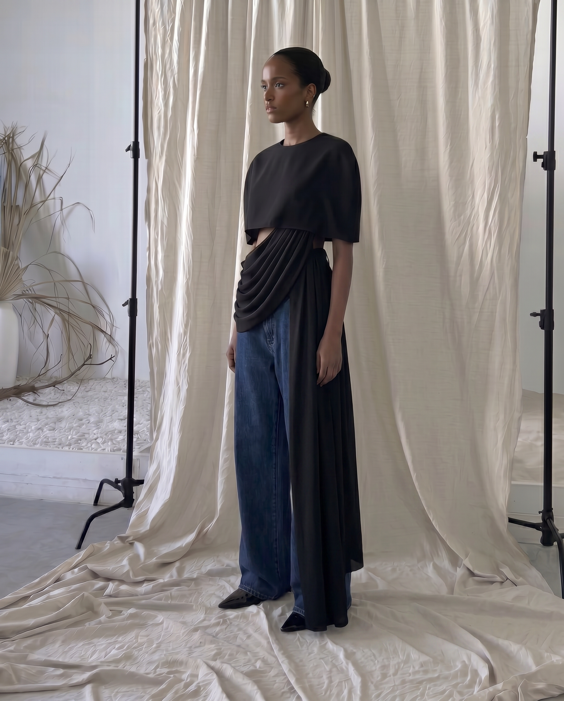 Noir Drape Top